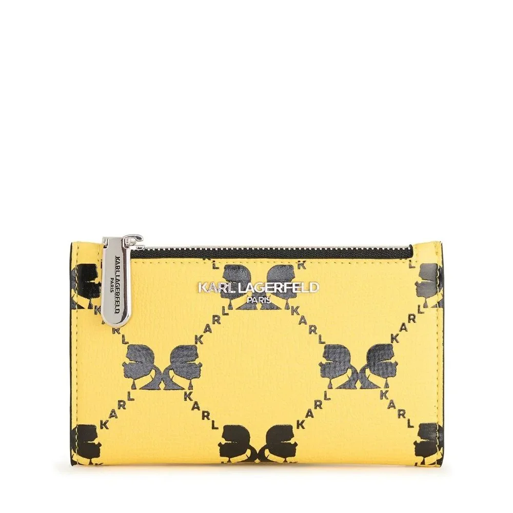 SOLD - NWT Karl Lagerfeld Adele Wallet Pouch - Yellow / Black - Picture 2 of 8
